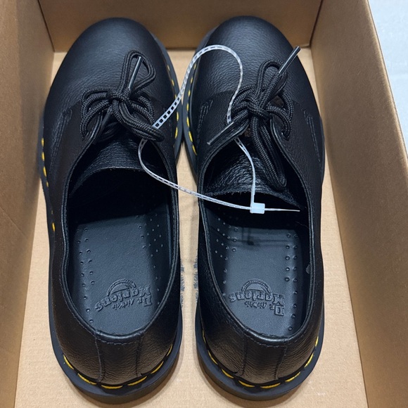 Dr. Martens 1461 Black Virginia Leather Lace-Up Shoes 8 NWT - Picture 7 of 10